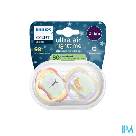 Philips Avent Fopspeen +0m Air Night Vlinder/rups2
