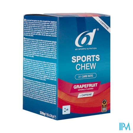 6d Sports Chew Grapefruit + Caffeine 6x38g