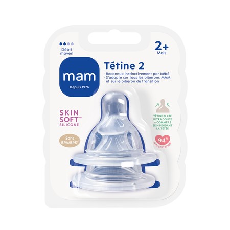 TETINE MAM SILK DEBIT 2 SILIC X2