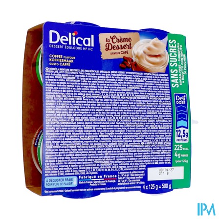 Delical Creme Dessert Z/suiker Koffie 4x125g Nf