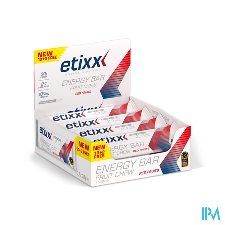 Etixx Energy Bar Fruit Red Fruits 12x38g