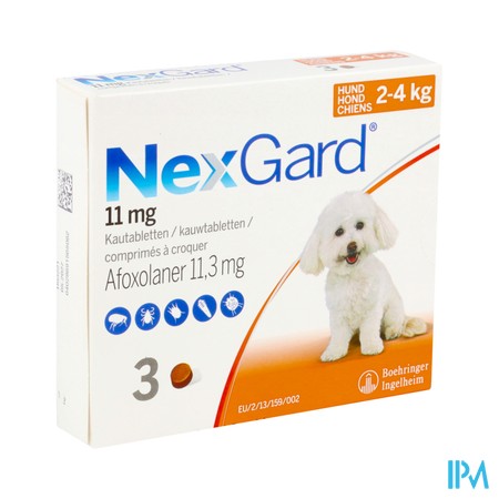 Nexgard 11mg S 2- 4kg Comp Croq 3