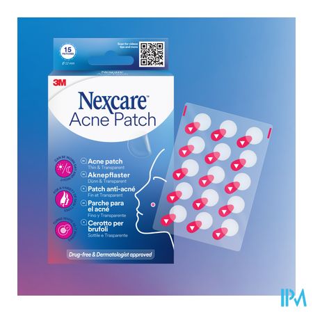 Nexcare 3m Dunne&transparante Acnepleister 15x12mm
