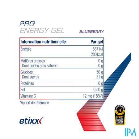 Etixx Double Carb Energy Gel Prol.blueberry12x60ml 10