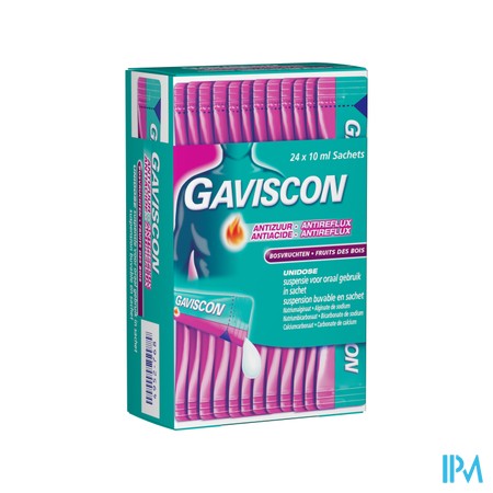 Gaviscon A/zuur-a/reflux Bosvrucht Susp. Zakje 24