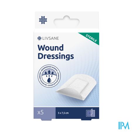 Livsane Sterile Wound Dressings 5cmx7,5cm 5