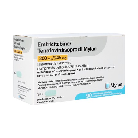 Emtricitab.tenofov.200/245 Mylan Film.tabl 90 Fl