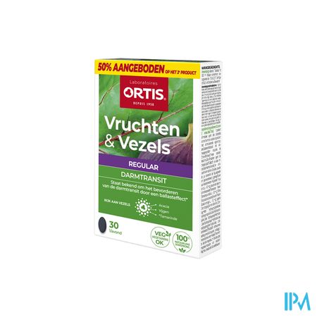 Ortis Vruchten & Vezels Regular Comp 2x30 2e -50%
