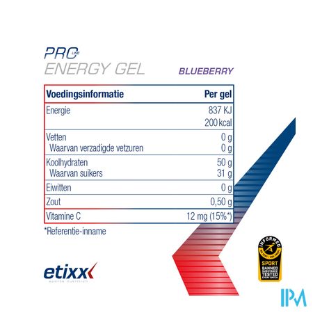Etixx Double Carb Energy Gel Prol.blueberry12x60ml 5