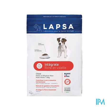 Lapsa Volkoren Hond Puppy Groeifase Z/granen 2kg