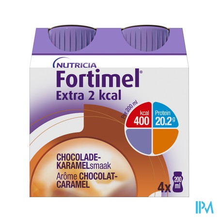 Fortimel Extra 2kcal Chocolade Karamel 4x200ml