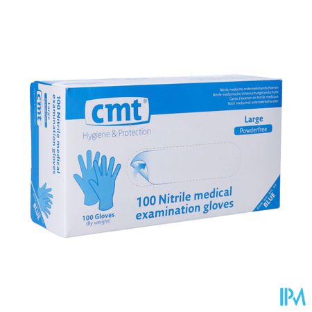 Cmt Handschoenen Nitril Blauw Z/poeder l 100