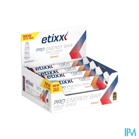 Etixx Pro Line Ener.bar Fruit+caff.orange 12x62g