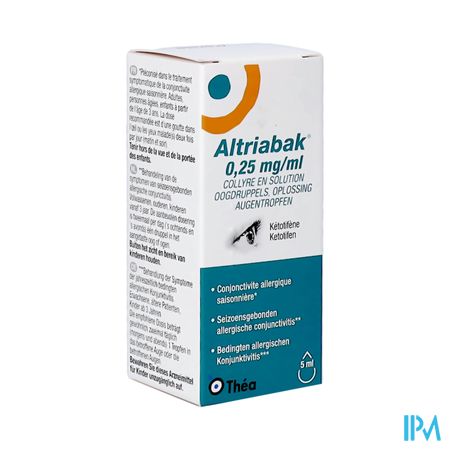Altriabak 0,25mg/ml Pi Pharma Oogdruppels Opl 5ml
