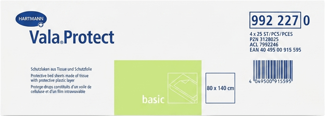 Hartmann Valaprotect Basic 80x210cm 4x25 P/s