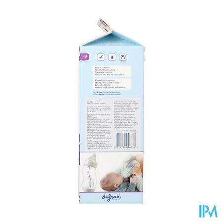 Difrax S-fles Breed Glas Wit 310ml 1