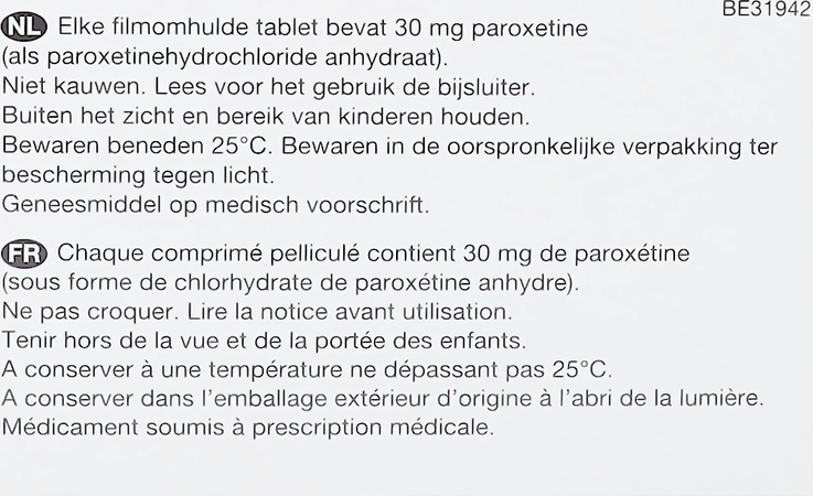 Paroxetine Viatris 30mg Comp 100 Blister 4