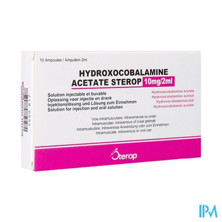 Hydroxocobal.acet. Sterop Opl Inj 10x10mg/2ml