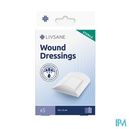 Livsane Sterile Wound Dressings 10cmx15cm 5