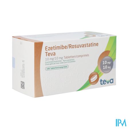 Ezetimibe Rosuvastatine Teva 10mg/10mg Comp 100
