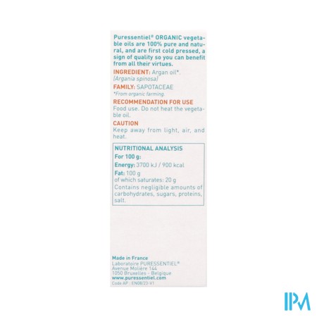 Puressentiel Plantaardige Olie Bio Argan 50ml