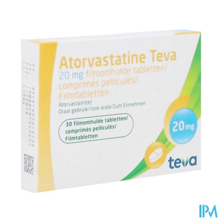 Atorvastatine Teva 20mg Filmomh Tabl 30 Blister