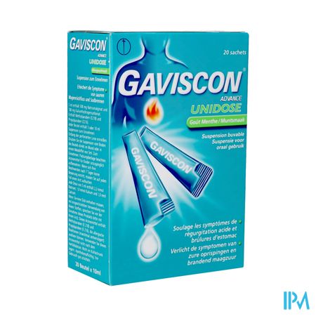 Gaviscon Advance Susp.orale Menthe Ud Sach 20x10ml