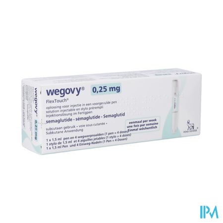 Wegovy Abacus 0,25mg Flextouch Opl Inj Voorgev.pen