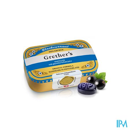 Blackcurrant Grethers Zonder Suiker Past 110g 2