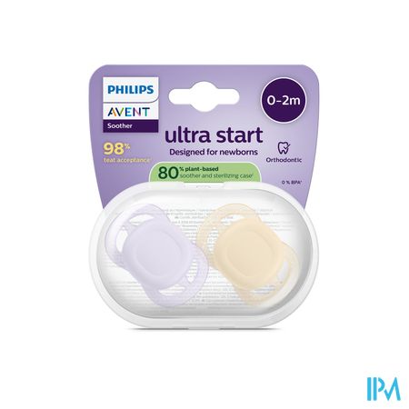 Philips Avent Fopspeen +0m Start Perzik/lila Eff.2