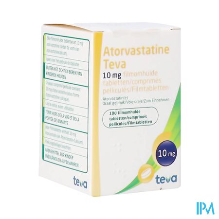 Atorvastatine Teva 10mg Filmomh Tabl 100 Pot