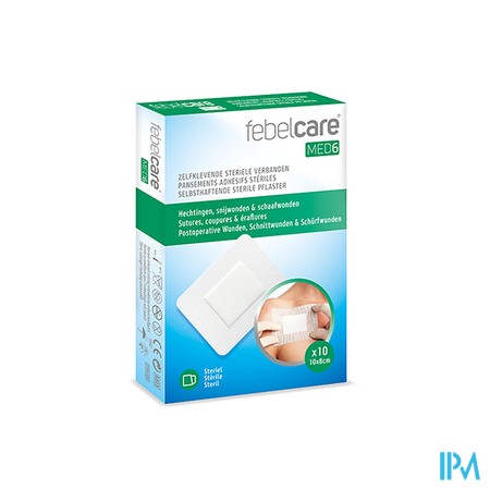 Febelcare Med6 Zelfkl.steriele Verband.10x8cm 10st