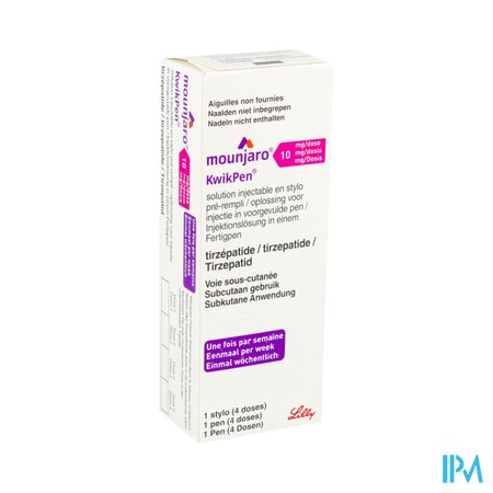 Mounjaro 10,0mg Kwikpen Opl Inj Voorgev.pen 0,6ml