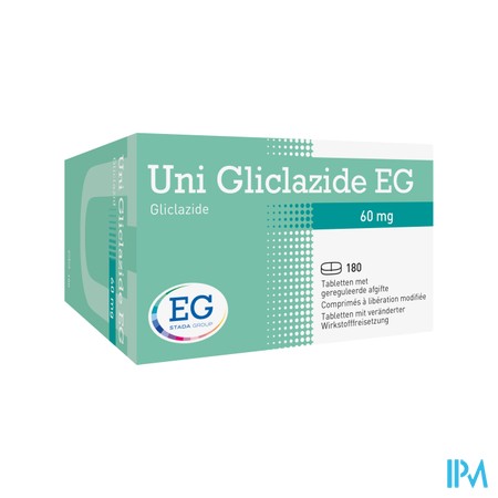 Uni Gliclazide EG 60Mg Comp Liberation Modifie 180