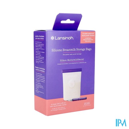 LANSINOH SILICONE BEWAARZAKJES VOOR MOEDERMELK 5 ST