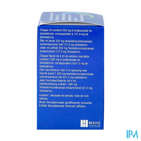 Testosterone Besins 1000mg Opl Inj Fl 4ml