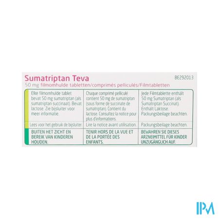 Sumatriptan Teva 50mg Filmomh Tabl 24 X 50mg 1