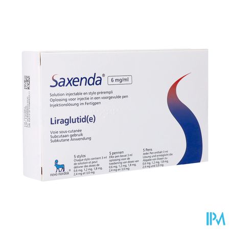 Saxenda 6mg/ml Pi Pharma Opl Inj Voorgev. Pen 5
