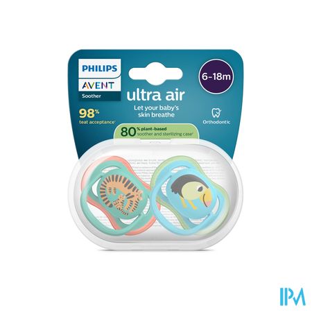 Philips Avent Fopspeen +6m Air Luipaard/toekan 2