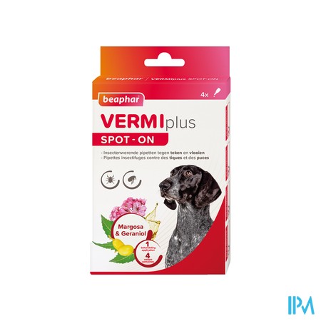 Beaphar Vermiplus Spot-on Chien 4x1ml