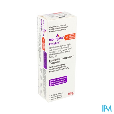 Mounjaro 15,0mg Kwikpen Opl Inj Voorgev.pen 0,6ml