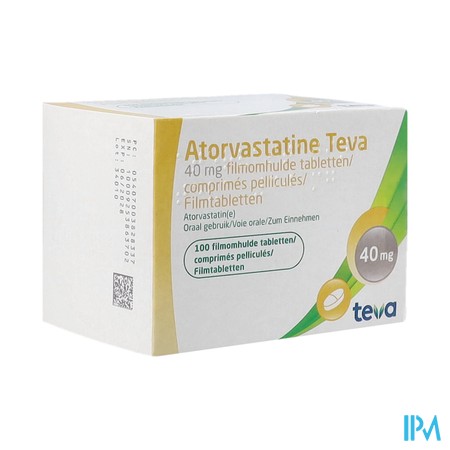 Atorvastatine Teva 40mg Comp Pell 100 Blister Nf