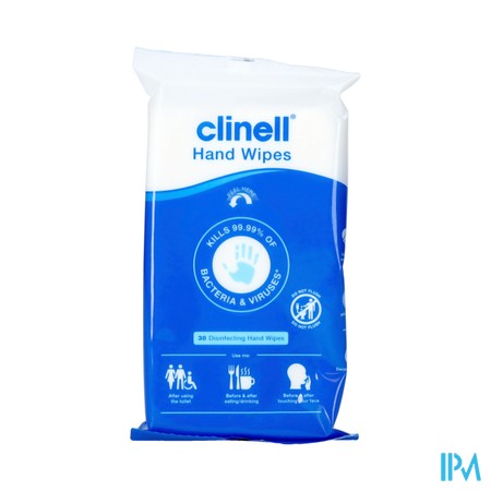 Clinell Lingettes Desinfectant Mains 30