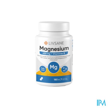 Livsane Magnesium 450mg + Vitamines B Comp 180