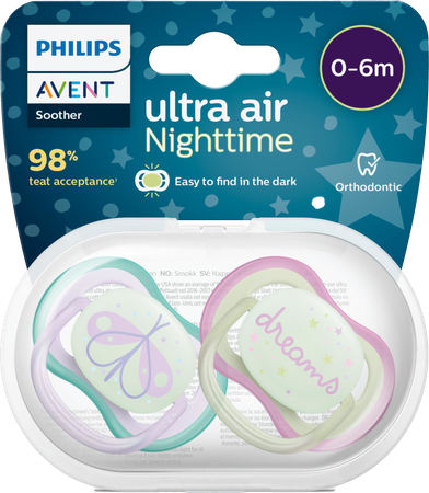 Philips Avent Fopspeen +0m Air Night Mix Scf376/17