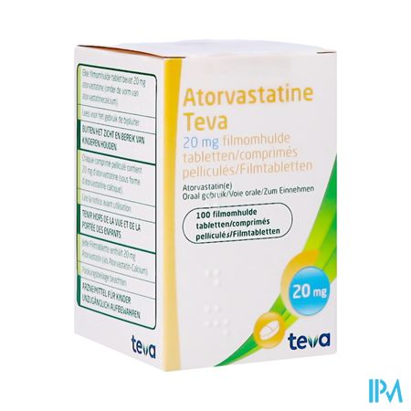 Atorvastatine Teva 20mg Filmomh Tabl 100 Pot