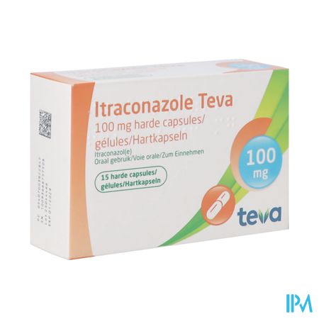 Itraconazole Teva 100mg Caps Dur 15