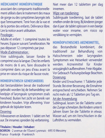 Laryngotabs 3ch Tabl 60 Boiron