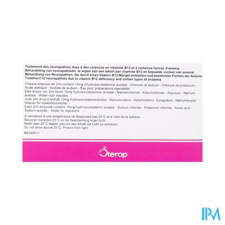 Hydroxocobal.acet. Sterop Sol Inj 10x10mg/2ml