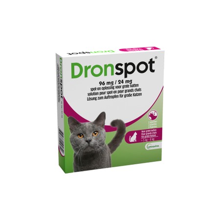 Dronspot 96mg/24mg Spot-on Chat Grand >5-8kg Pip 2